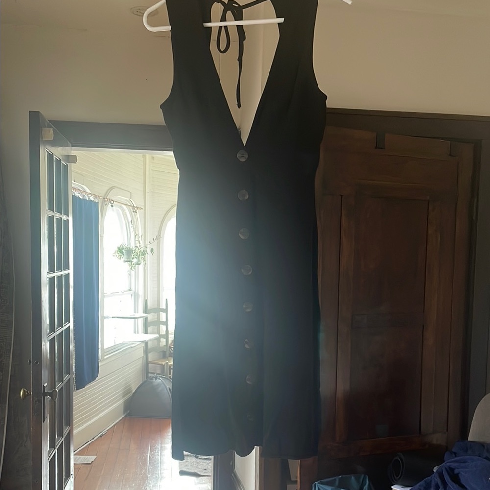 Deep V Button-Down Dress